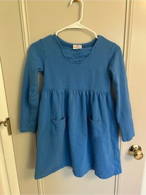 Hannah Anderson Blue Long-Sleeve Pocket Skater Dress - sz 10